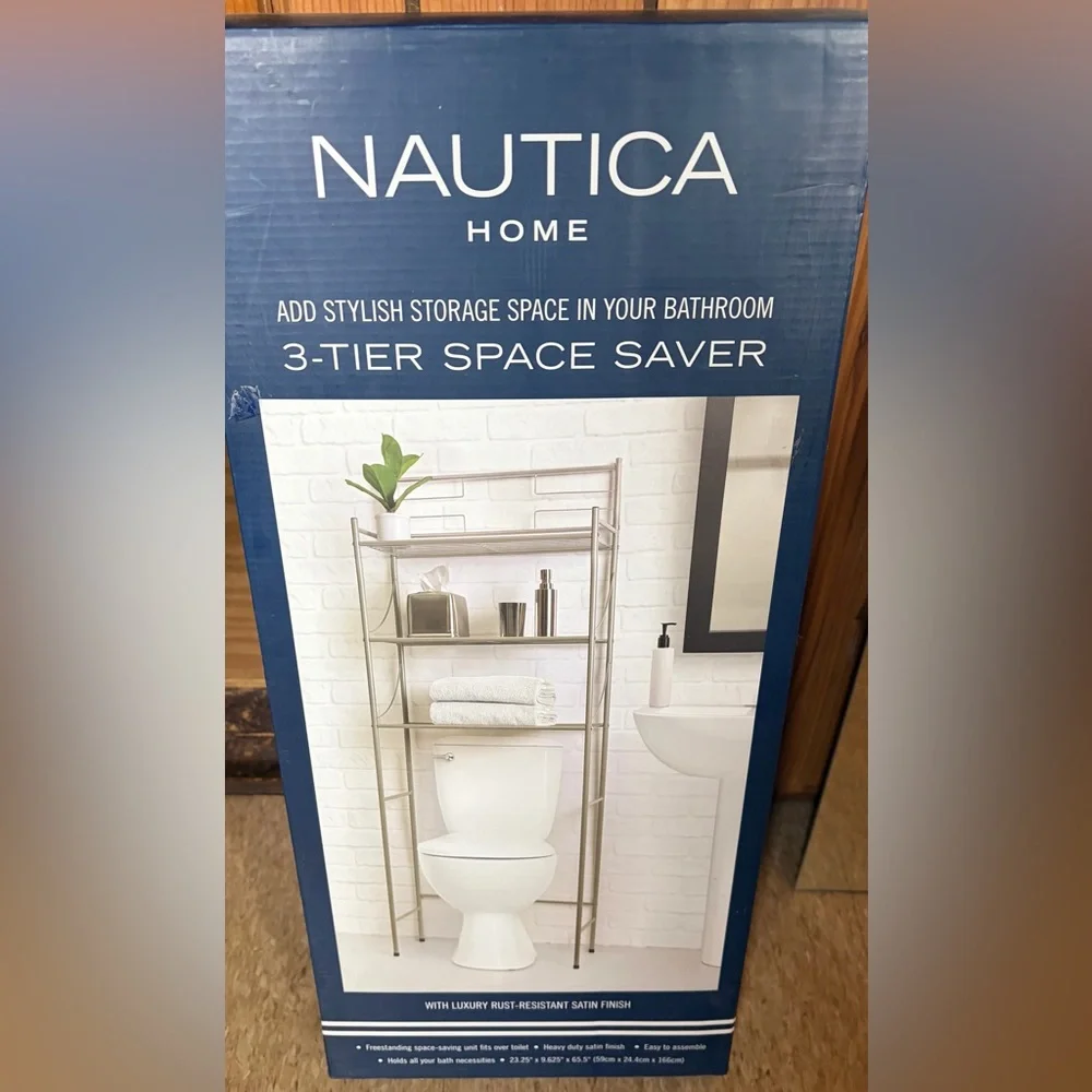 Nautica Home Silver Bathroom Organizer